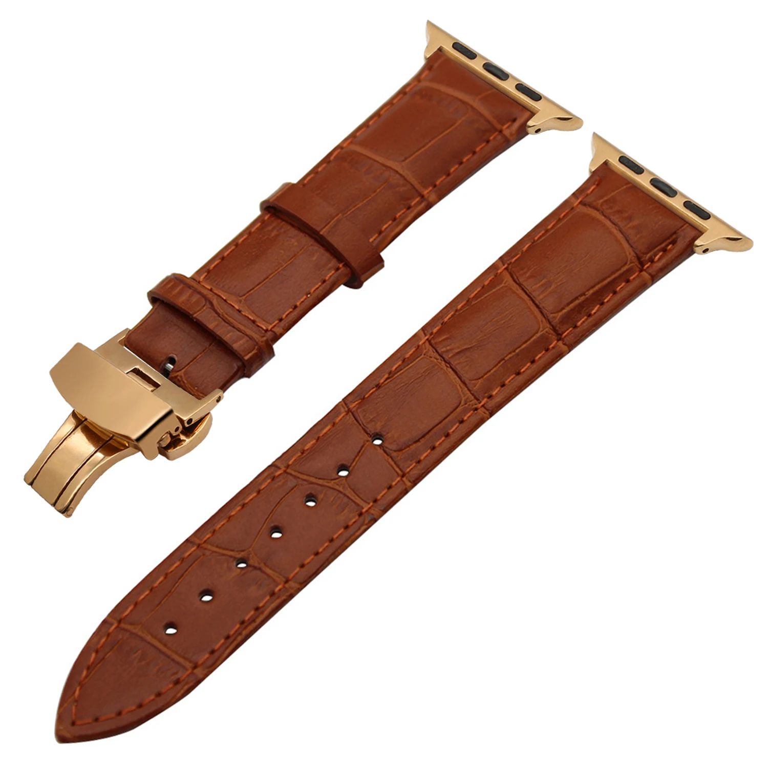 Ремешок Croco из натуральной кожи для iWatch Apple Watch SE Series 6 5 4 3 2 1 40 мм 44 38 42 браслет с