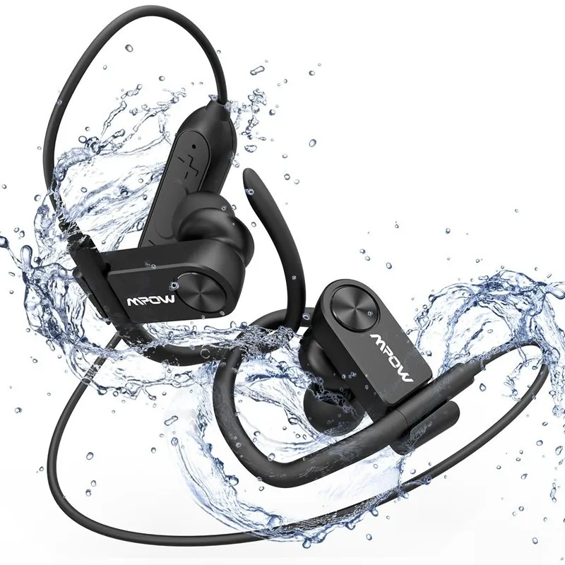 Расширенные наушники Mpow D2 Bluetooth Ipx7 водонепроницаемые беспроводные супер длинные