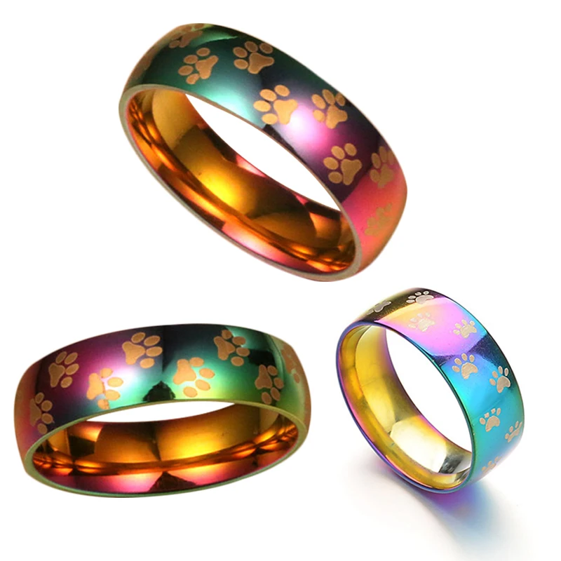Женское кольцо из нержавеющей стали с принтом лапы 1 шт.|pcs rings|ring ringfashion rings |