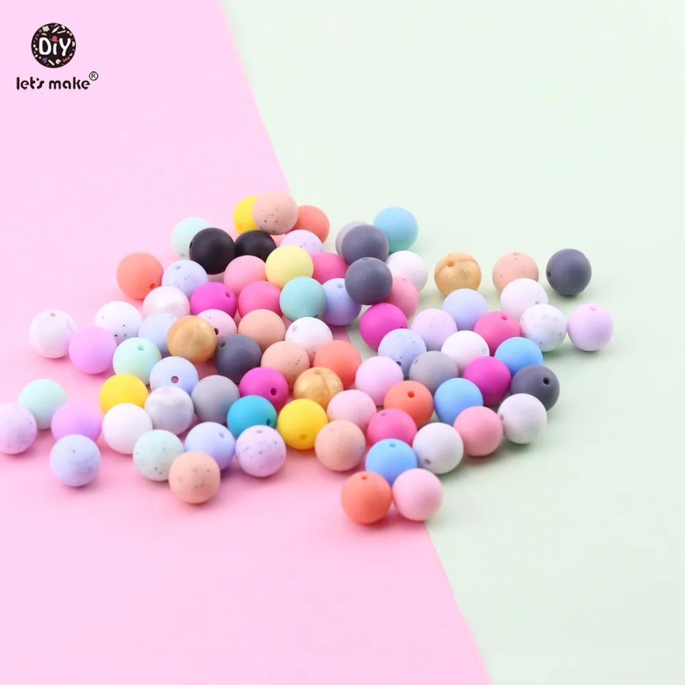 Let's Make 20 мм 10 шт Детские аксессуары пищевые Силиконовые Бусины DIY ювелирные изделия браслет жевательные прорезыватели игрушки для детского подарка Детские Прорезыватели
