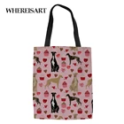 Милая женская сумка с рисунком Greyhound, большие сумки через плечо, сумка-тоут для девочек, Женская Холщовая Сумка для покупок, Bolso Mujer