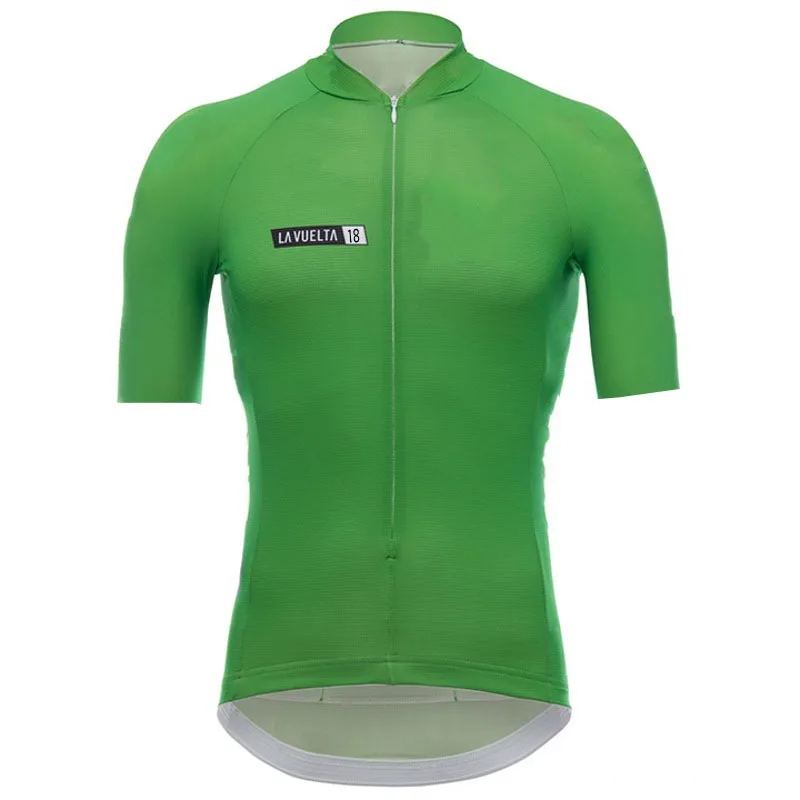 green La Vuelta, испанская 4 цвета, Майки для велоспорта, летние, дышащие, MTB, с коротким рукавом, одежда для велоспорта, Ropa Ciclismo, только - Цвет: green