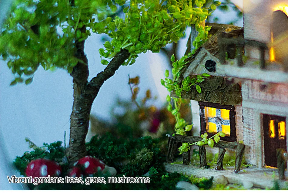 DIY Кукольный дом Wodden Miniatura кукольные домики комплект мебели стеклянная крышка собрать кукольный домик игрушки для детей норвежский домик на дереве