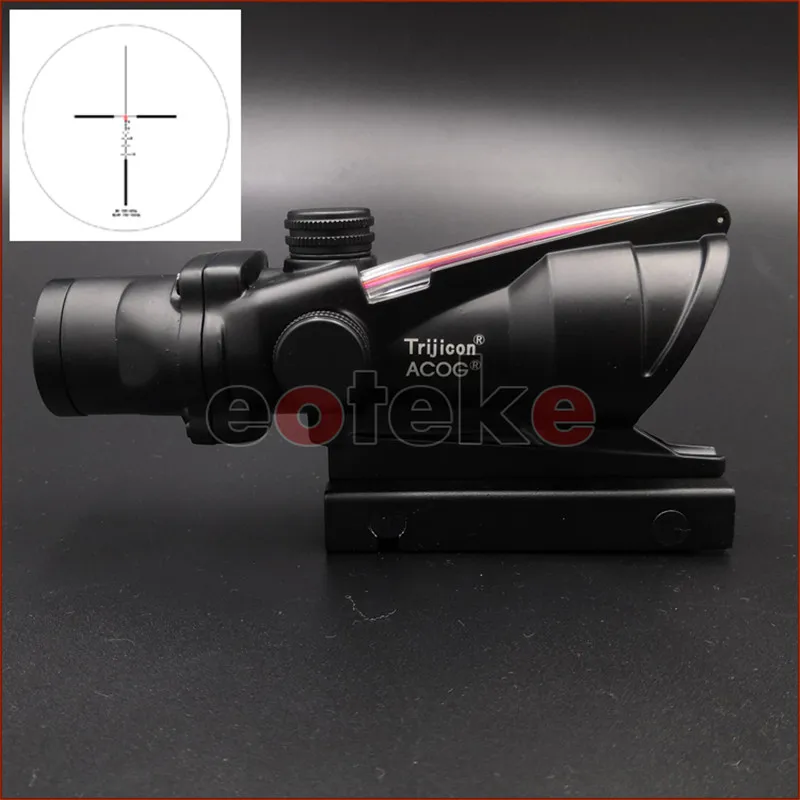 ACOG 4X32 оптика из настоящего Волокна Красная точка с подсветкой шеврон стекло