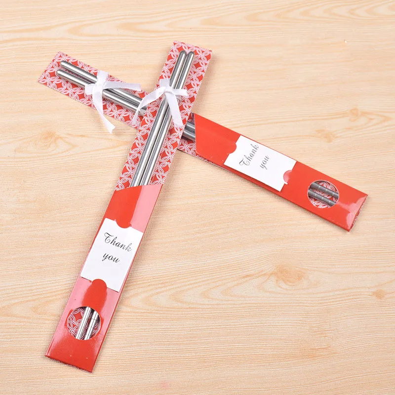 10 парт/лот свадебные сувенирные палочки для еды из нержавеющей стали креативный