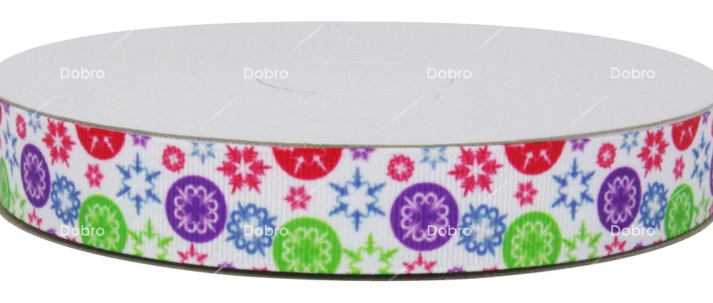 22 выбор 7/" 22 мм зима Рождество снежинки печатных Grosgrain Ленты для DIY Детские Ремесло партия украшения, подарочная упаковка - Цвет: C2813