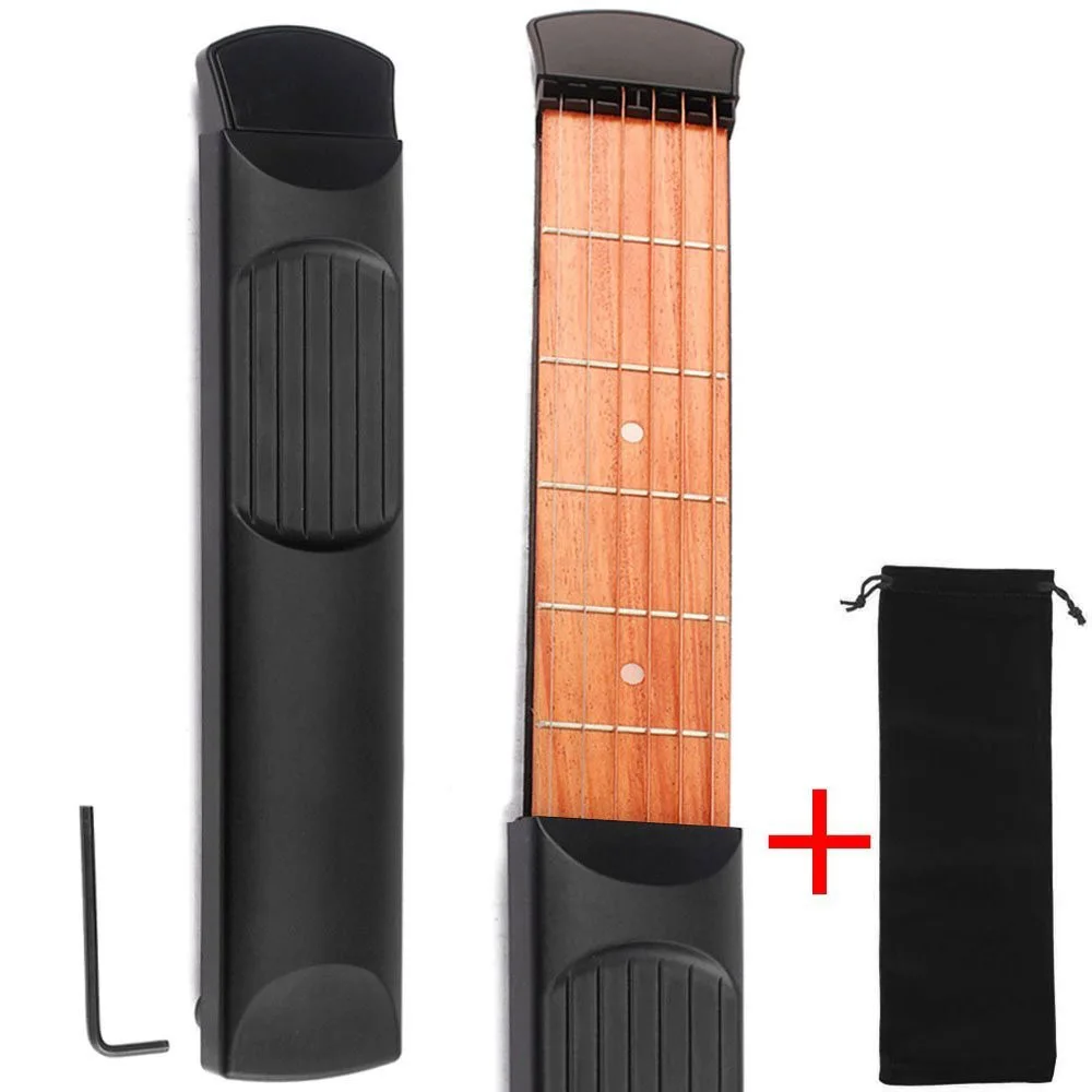 Карманная Акустическая гитара инструмент для практики 6 струн гриф fret Chord