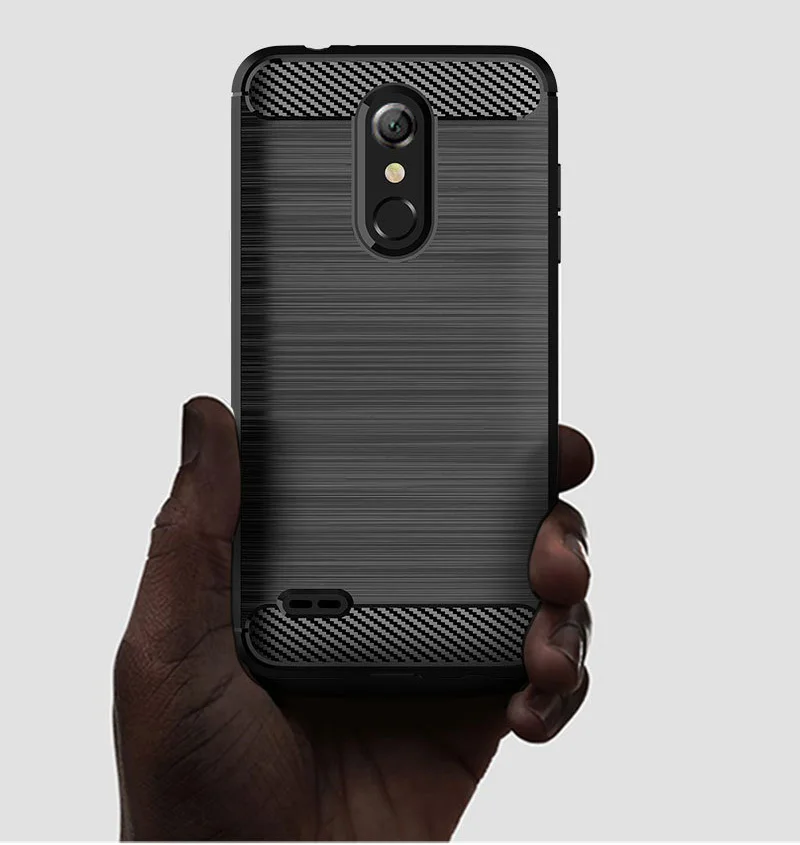 Прочный армированный противоударный чехол из углеродного волокна для LG K30 Phoenix Plus