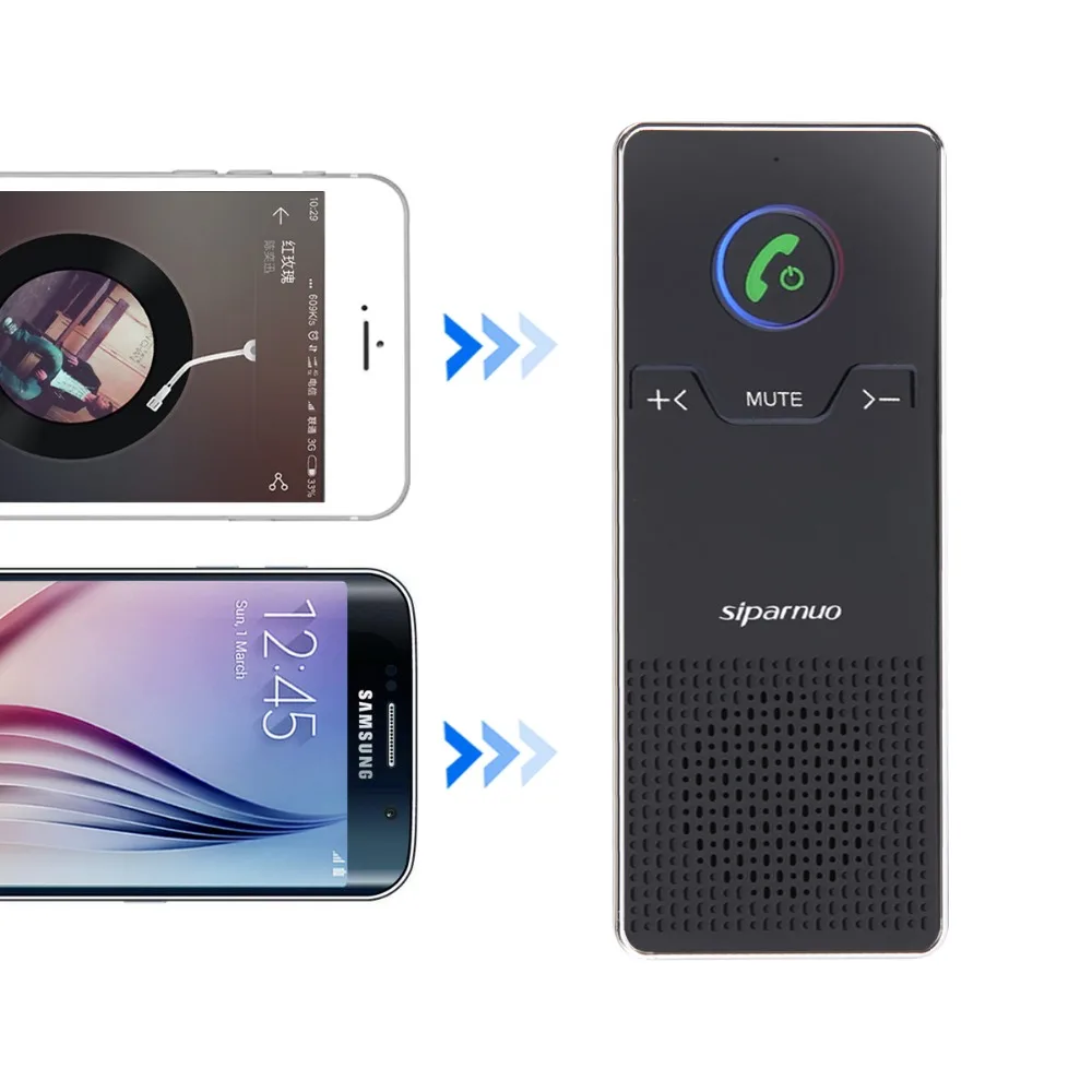 Siparnuo громкая связь громкой связи Bluetooth Car Kit козырек от солнца автомобиля Bluetooth громкой с автомобиля Зарядное устройство автомобиля Bluetooth Hands-free Комплект V4.1