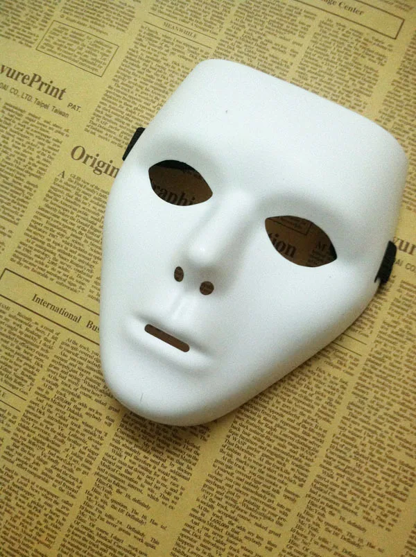10 шт./лот маска нового типа jabbawockeez для танцев из чистого белого ПВХ маски