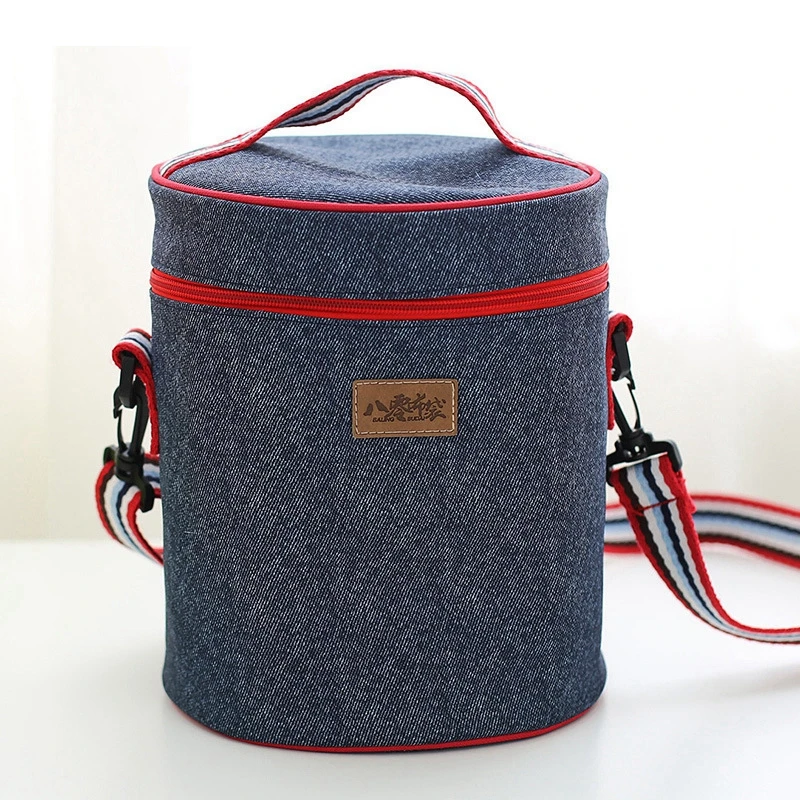 New Fashion Denim lunch Bag Portable Thermal Food Insulated Picnic Bag for Women kids Men casual Lunch Box thermo Bag