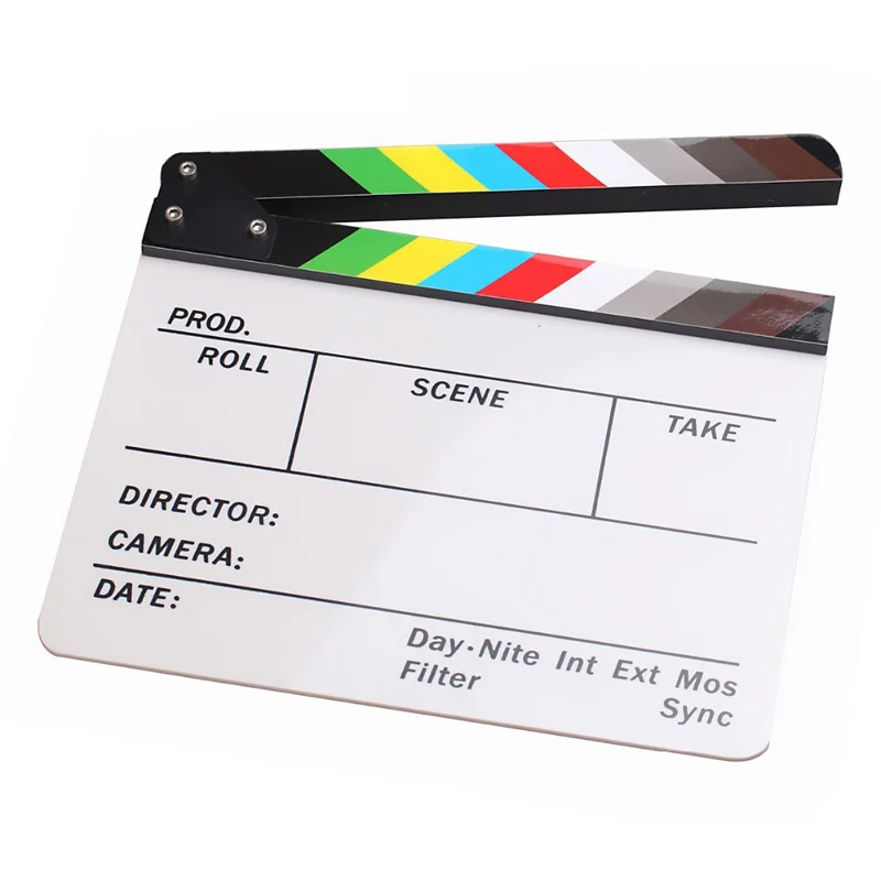 Видео сцены 29 8 см * 24 красочные акриловые профессиональные Clapperboard ТВ кино