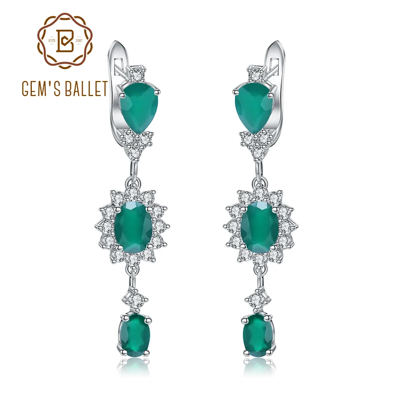 Женские серьги подвески GEM'S BALLET Винтажные из стерлингового серебра 925 пробы