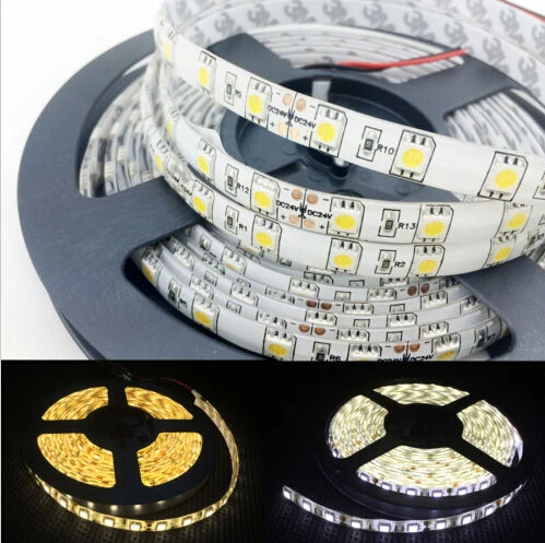 

50m/lot Waterproof IP65 5050 SMD 300LEDs Flexible Strip DC12V Warm White/Cool White LED Strip Tape
