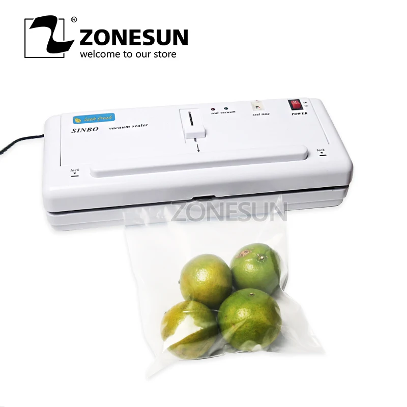 ZONESUN бытовой вакуумный упаковщик для пищевых продуктов пластиковая пленка