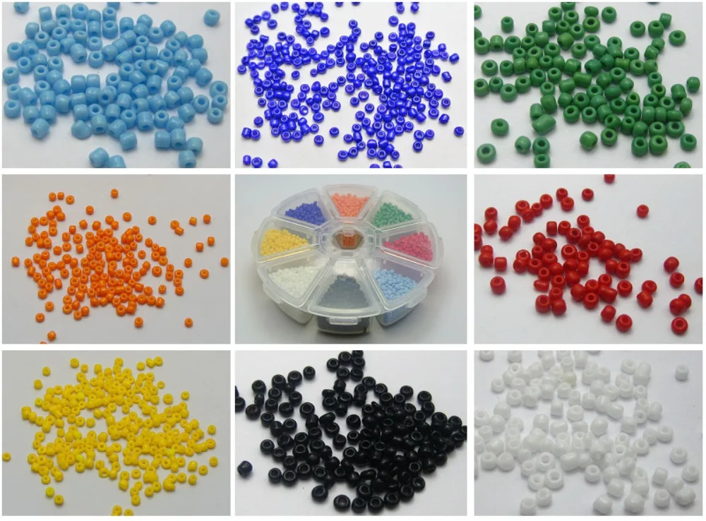 

100 gram (6000pcs) Opaque Glass Seed Beads 2mm (10/0)+Storage Box