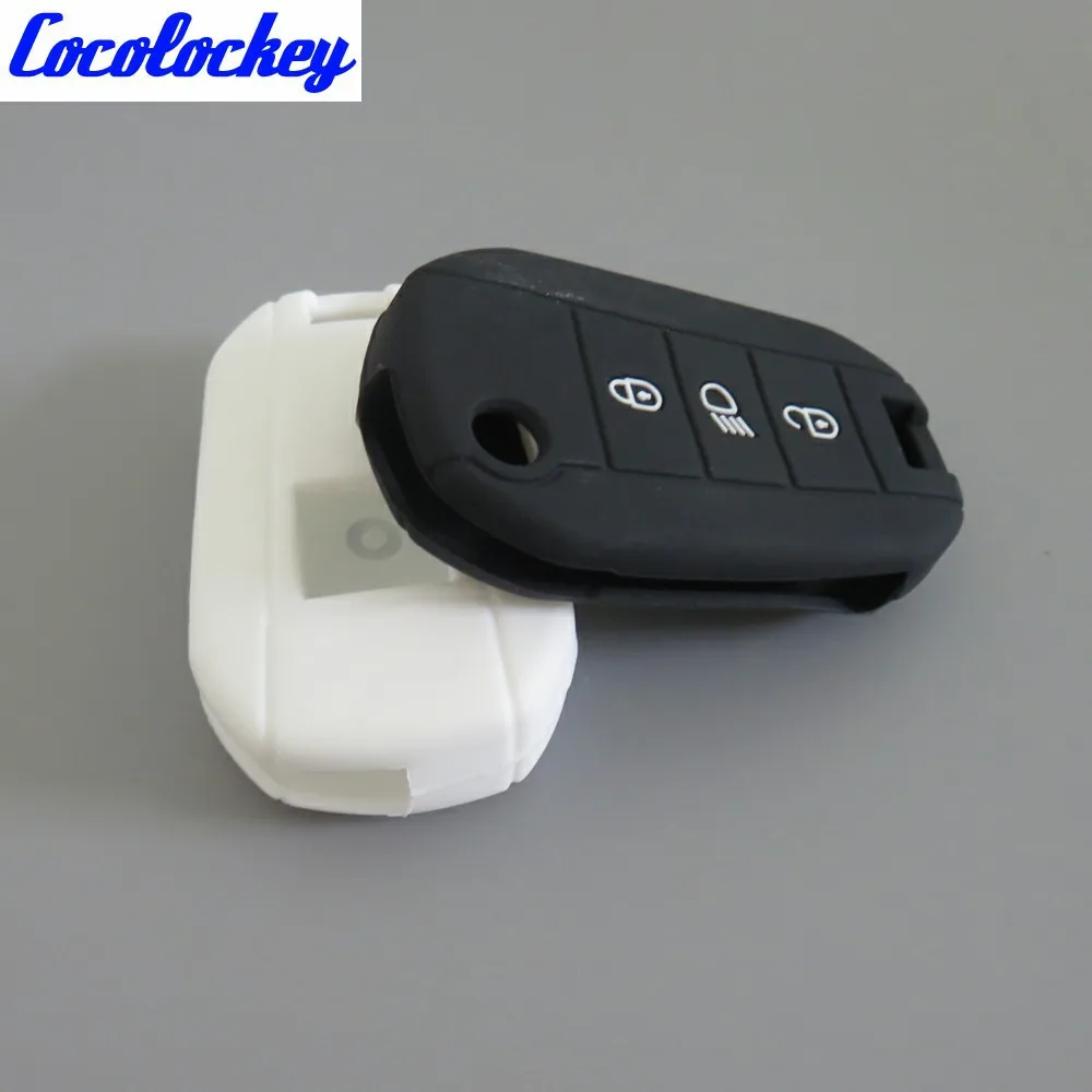 Cocolockey силиконовый чехол для брелка с ключом оболочки Peugeot 3008 208 308 508 408 2008 407 307 4008 flip