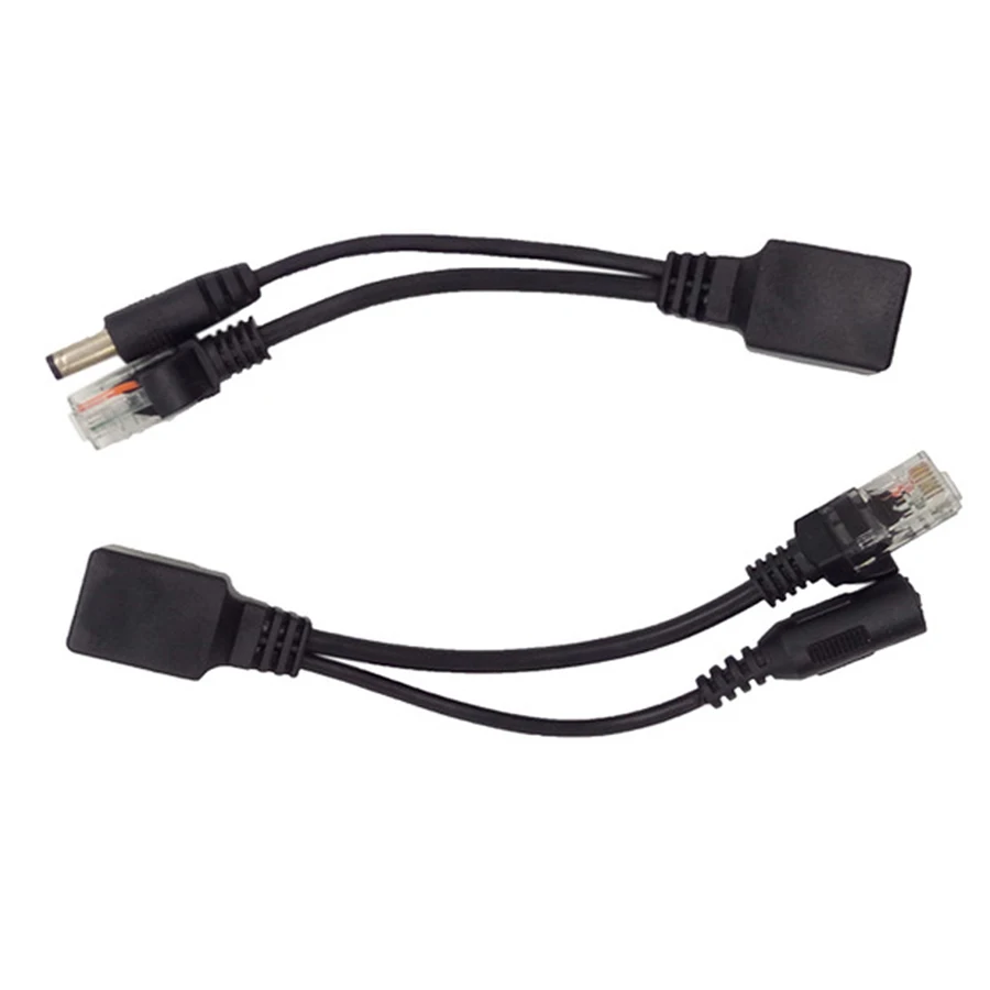 2pcs(1pair) POE Splitter Power Adapter cable Connectors Passive Ethernet RJ45 Injector Kit 5V 12V 24V 48V for to cctv cameras 2pcs 1pair new arrival hi end grade power connectors male
