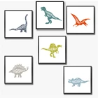 Декор в виде динозавра, Картина на холсте для комнаты мальчика, Настенная картина, рисунок на холсте в виде динозавра и плакат, художественные украшения для детской комнаты мальчика