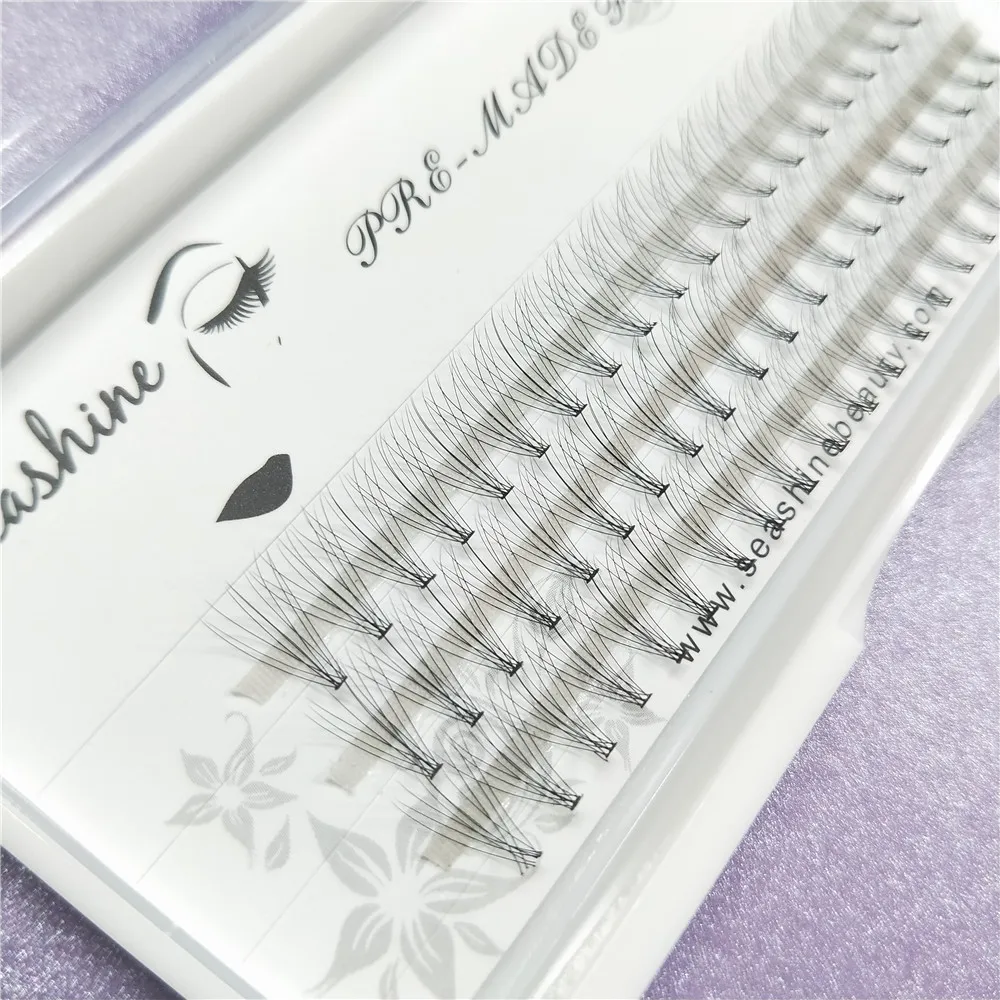 no glue heat bonded easy fast planting 10 D 20 pre made volume fans lashes | Красота и здоровье