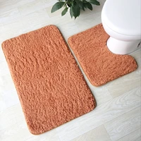 Soft Lamb Plush Bathroom Mat pcs set Toilet Mat Solid Colors Bathroom Rug Household Toilet Feet Pad Super Soft Bath Mat