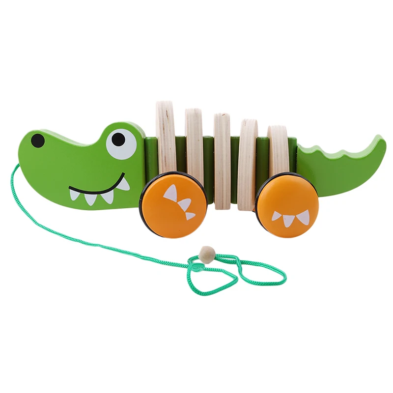 Cartoon tractors animal Dog/Crocodile Tractor Wooden Toys Car Model For Baby Kids Interesting Early Learning Educational |