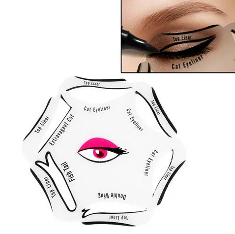 6 в 1 легко подводка для глаз учебник макияж трафарет классический Smoky Eyes шаблоном