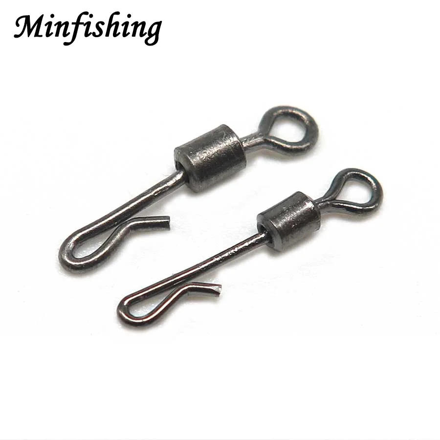 

Minfishing 200 pcs/lot Stainless Steel Swivels Fishing MS+Q Carp Fishing Accessories Tackle Size 8 10 12 Ocean Rock Fishing