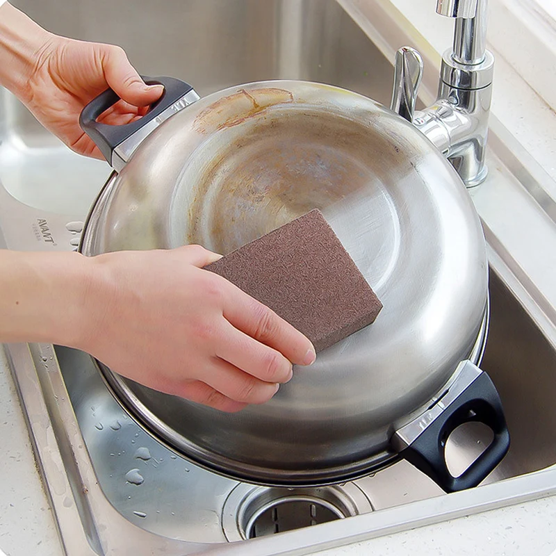 Brown A 1 шт. губка для удаляющая ржавчину очистка хлопка Кухонные гаджеты аксессуары осушительная губка для кухни горшок кухонный инструмент - Цвет: Brown A