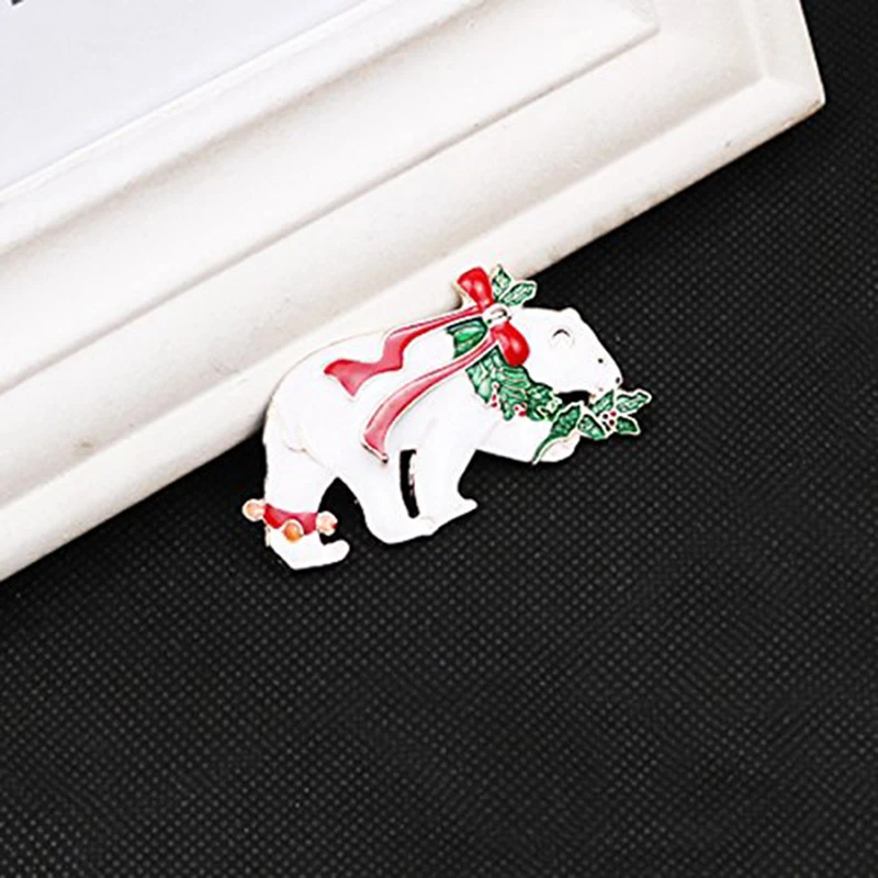 Рождественская булавка брошь в форме белого медведя подарок|christmas brooch pin|christmas