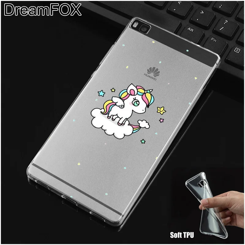 DREAMFOX L027 Мягкий силиконовый чехол из ТПУ с изображением милой лошади единорога