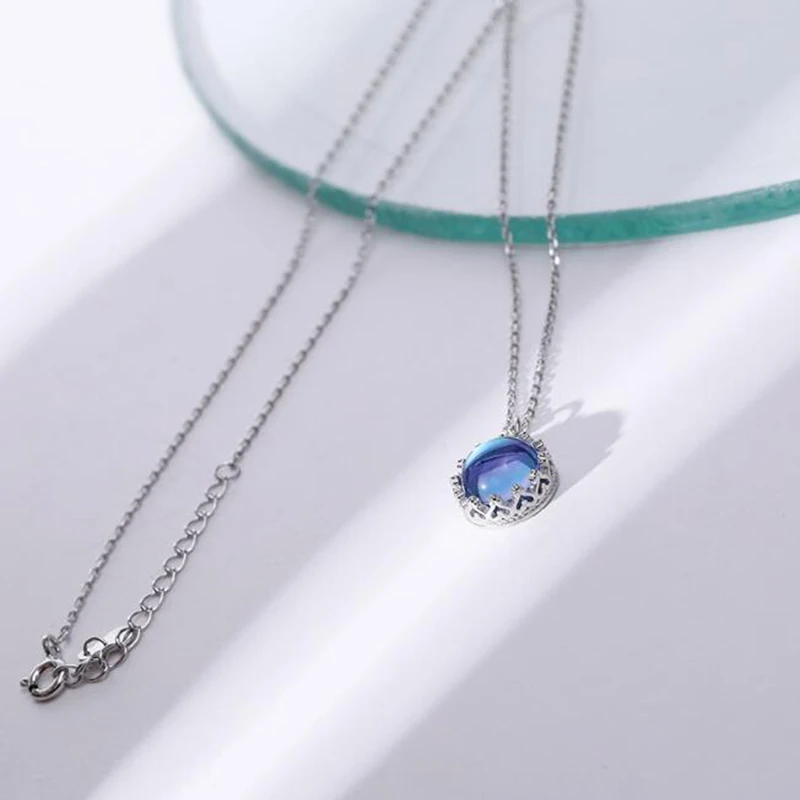 Новая Голубая Фантазия ожерелье с изображением острова 925 стерлингового серебра