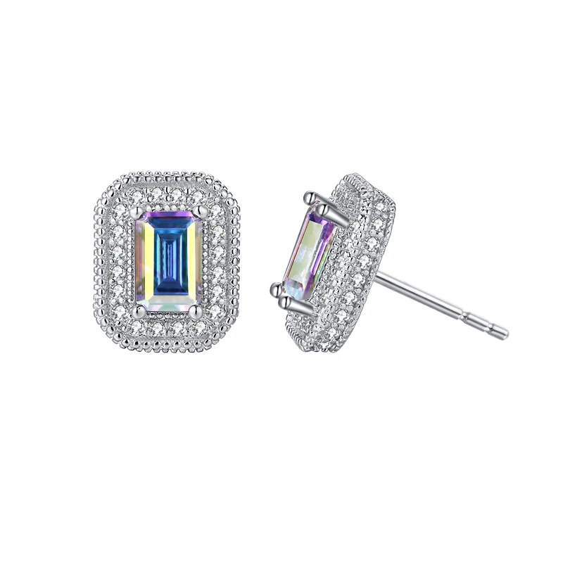 SEVENA Vintage Earrings For Women Geometric AAA Cubic Zircon Colorful Stone Fashion Jewelry Accessories Silver 2019 | Украшения и