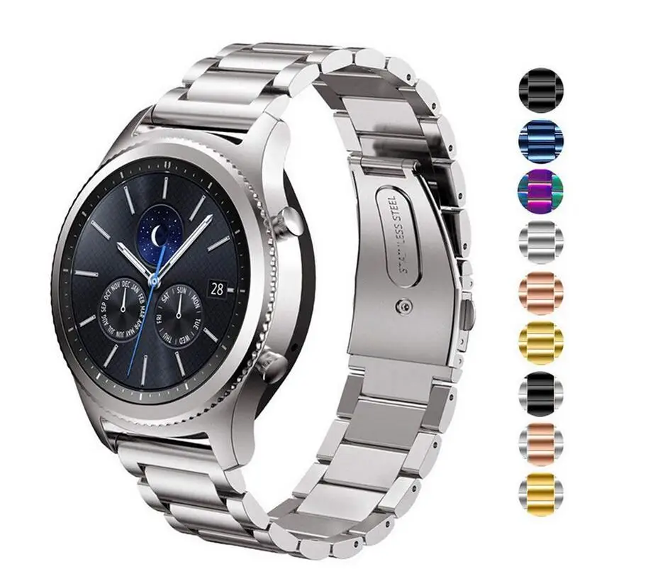 Серебристый 50 шт. 20 мм 22 мм ширина нержавеющей стали ремешок для samsung Galaxy Watch 46 мм/gear S3 Classic/S3 часы пограничника ремешок металлический браслет - Цвет: Серебристый
