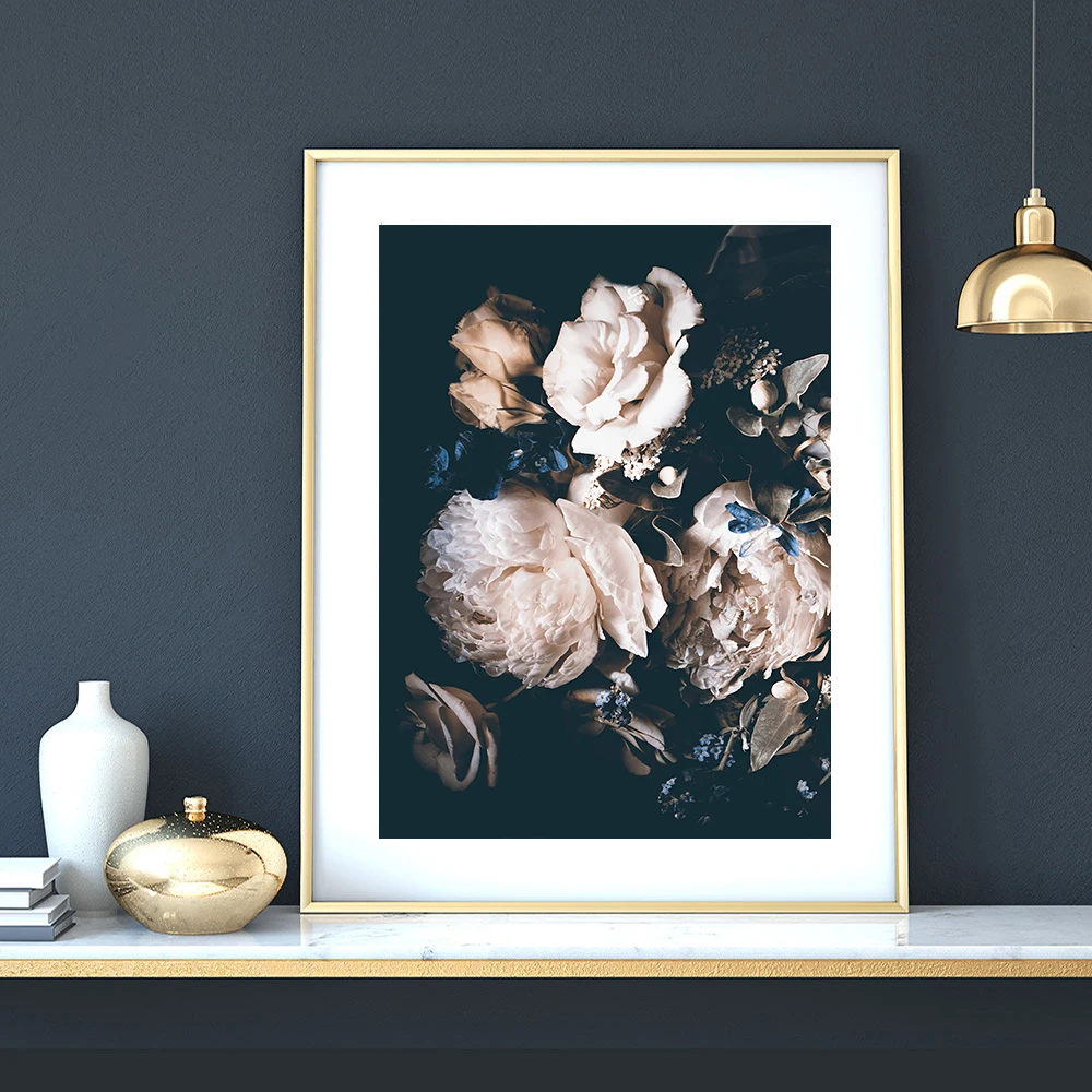 Decoracion Салон Черный Пион настенный Поп-Арт холст Плакаты и принты роспись
