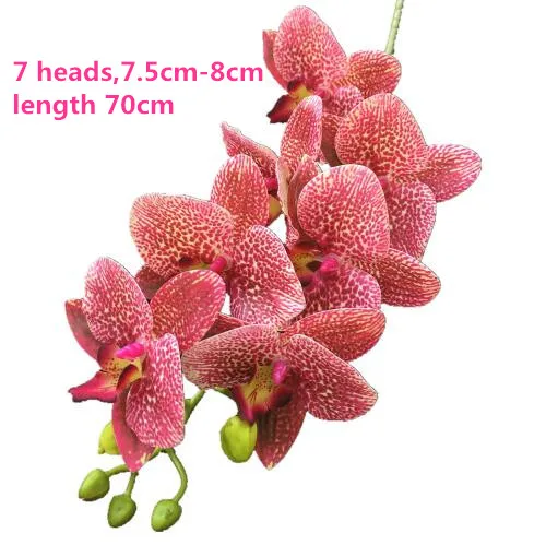 70cm rose red One Real Touch орхидеи бабочка фаленопсис белый/розовый/желтый искусственный Голубь из латекса Cymbidium орхидеи Цветы для свадебного украшения - Цвет: 70cm rose red