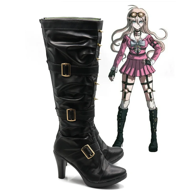 Danganronpa V3 убийство Harmony ирума Miu кролик Косплэй сапоги с застежкой обувь Косплэй костюм черный