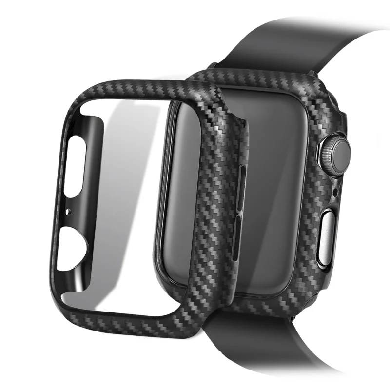 Карбоновый защитный чехол для Apple Watch 4 5 полос 42 мм 38 44 40 Чехлы часов бампер iwatch