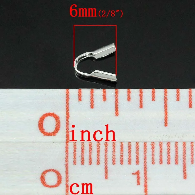 8 сезонов медные обжимные колпачки для ожерелья/шнура серебристые 6 мм x 2 (2/8 дюйма