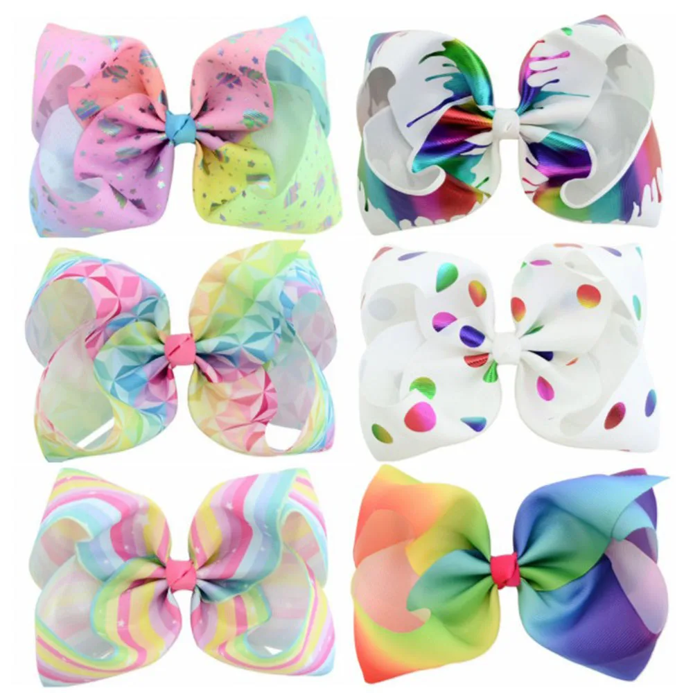 

Children's Bow Hair Clip European and American Graffiti Style Ribbed Girl Hair Accessories