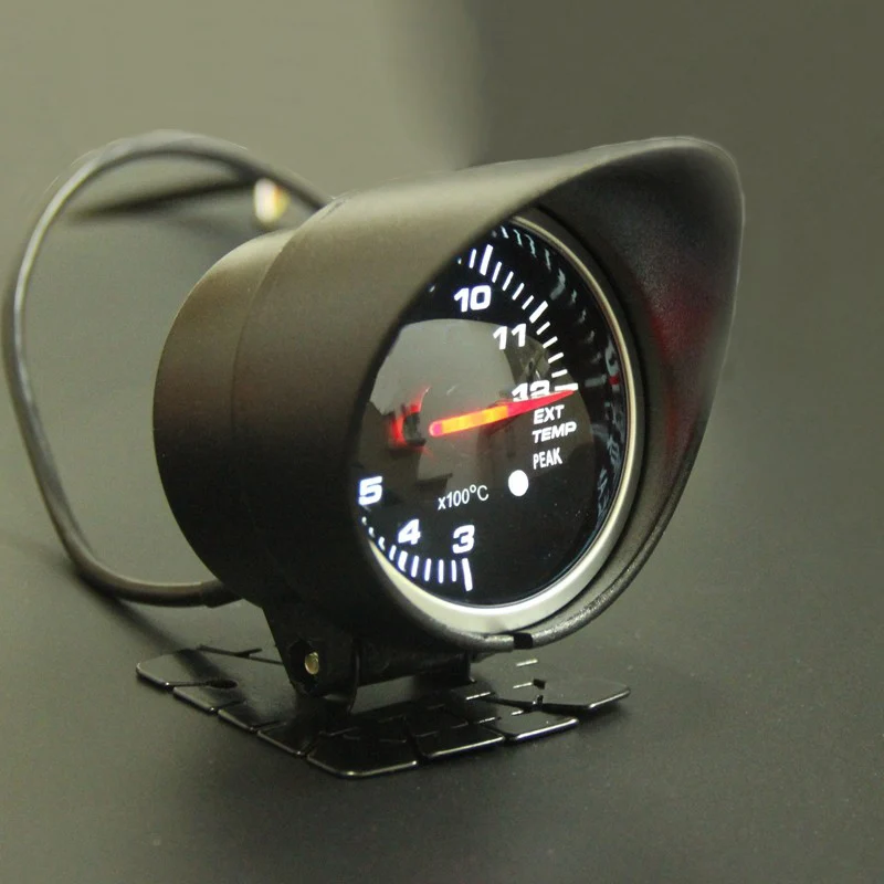 60 мм LED Выхлопных Газов Temp Gauge Высокое Качество Авто Измеритель температуры