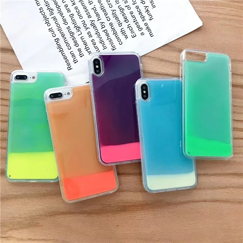 Светящийся жидкий Мягкий силиконовый чехол для iPhone 11 12 mini Pro X Xs Max XR 7 8 Plus 6 6s SE чехлы