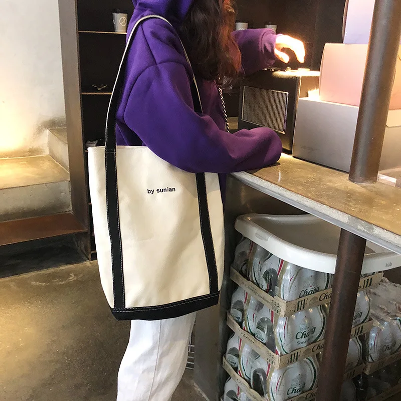 Youda Одноцветный холщовый мешок для девочек в Корейском стиле Простые Модные