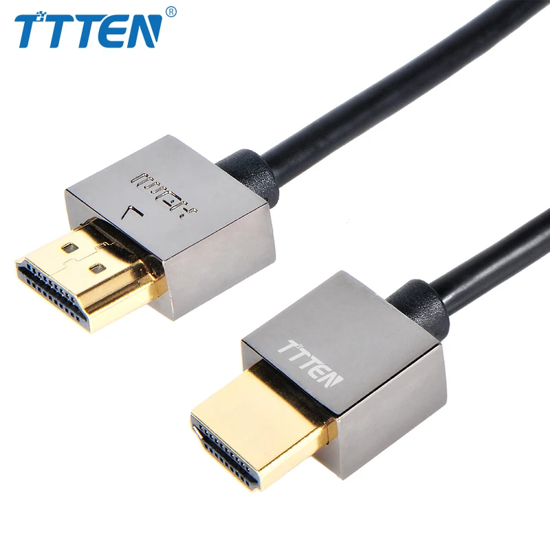 Известный бренд ttten HDMI тонкий кабель hdmi версии 2.0 ТВ Медь оболочки позолоченные