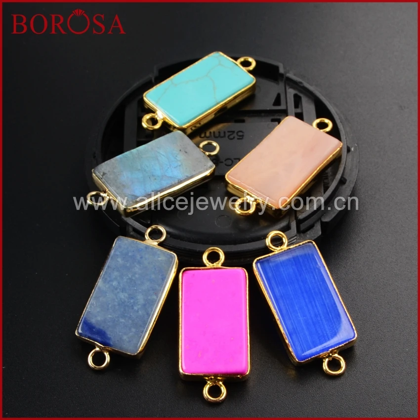 Прямоугольный многожильный позолоченный ободок borosa с двойным ободком Радужный