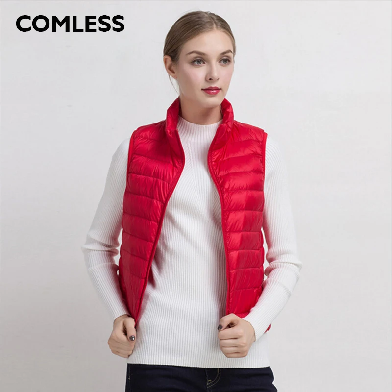 Женский жилет без косточек 15 видов цветов Сверхлегкий пуховик с 90% пухом 10% теплый