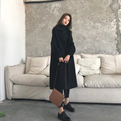 TINTEEN зимняя женская куртка пальто Женский 2019 Длинные теплые шерстяные ветровки