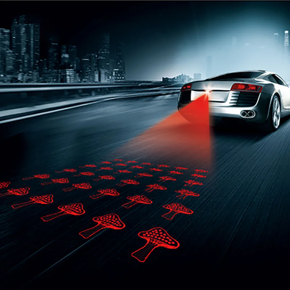 Newest Anti-Fog Anti Collision Rear-End Car Laser Tail 12V Led Rainproof Fog Lamp Auto Rearing Warning Projector |