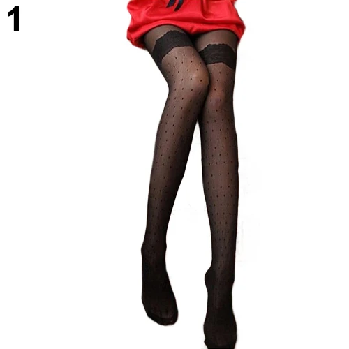 Сексуальные прозрачные кружевные облегающие колготки чулки в горошек для женщин