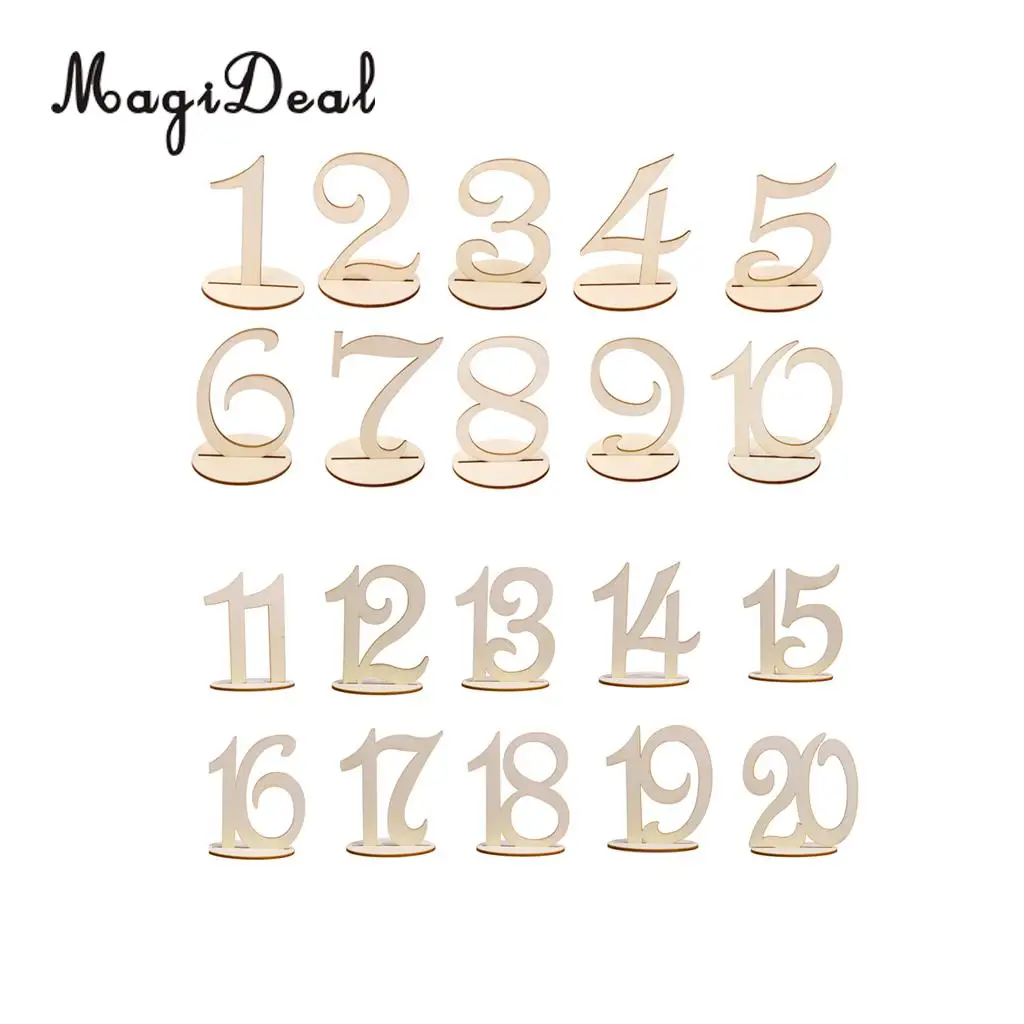 Magiideal 20 шт./лот деревянный Настольный номер 1 MDF держатель для стола с цифрами
